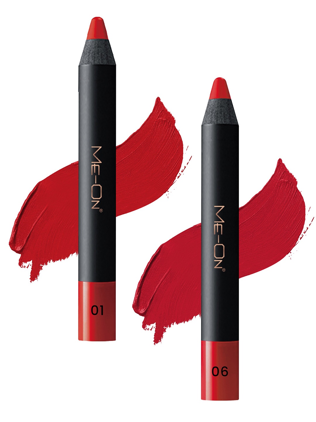 

ME-ON Photoface Set Of 2 Non Transfer Lip Crayon Lipstick - 3.6g Each - Shade 01-Shade 06, Red