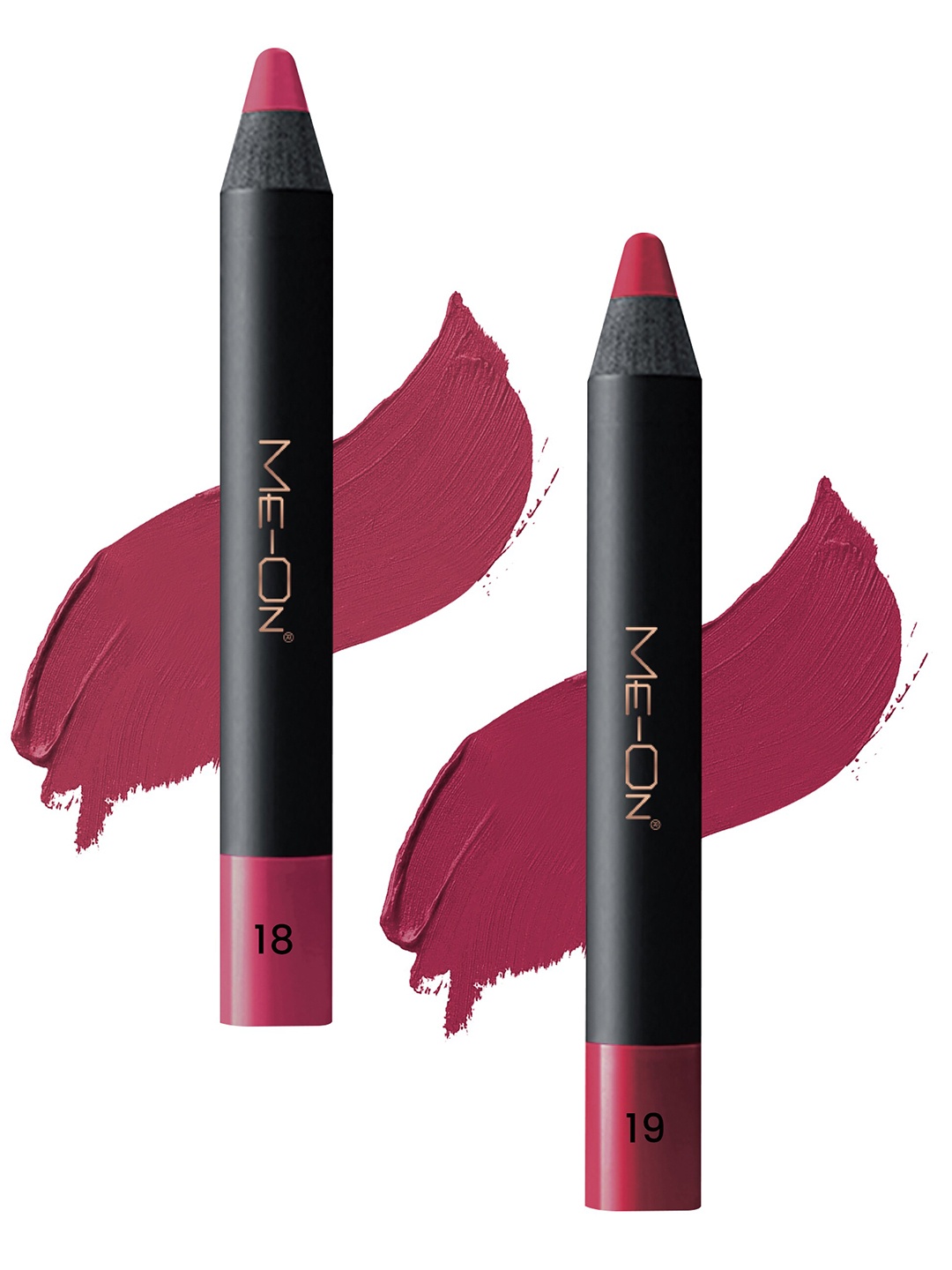

ME-ON Photoface Set Of 2 Non Transfer Lip Crayon Lipstick 3.6g Each - Shades 18 & 19, Maroon