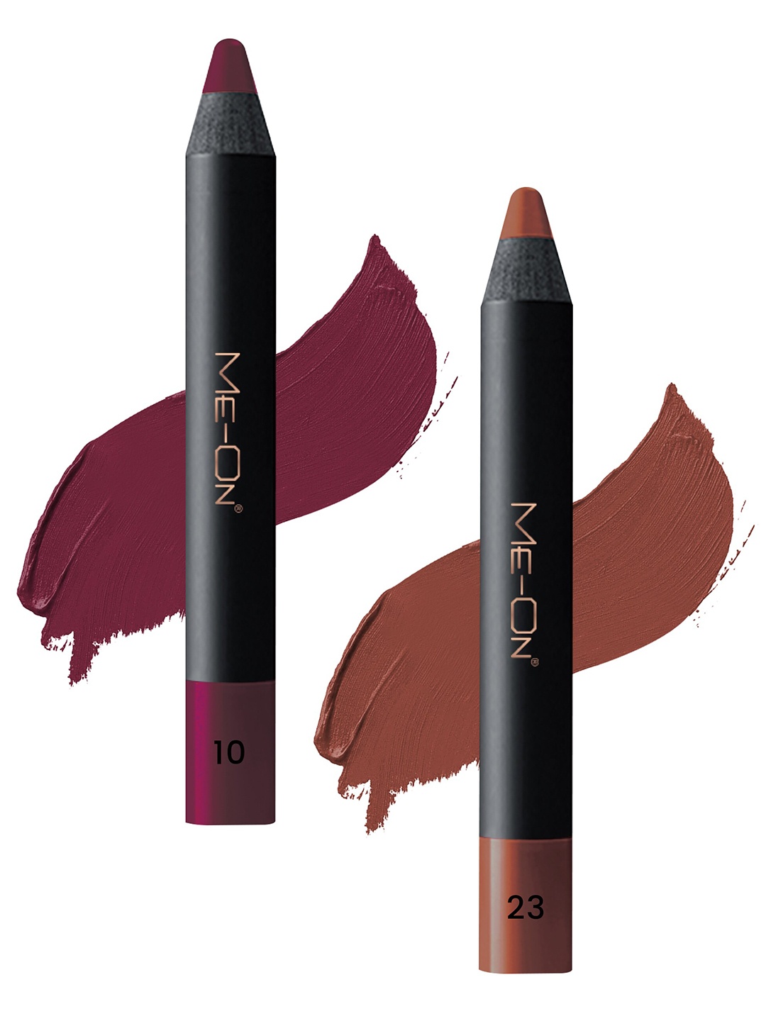 

ME-ON 2-Pcs Photoface Long-Lasting Lip Crayon - Shade 10 & 23, Brown