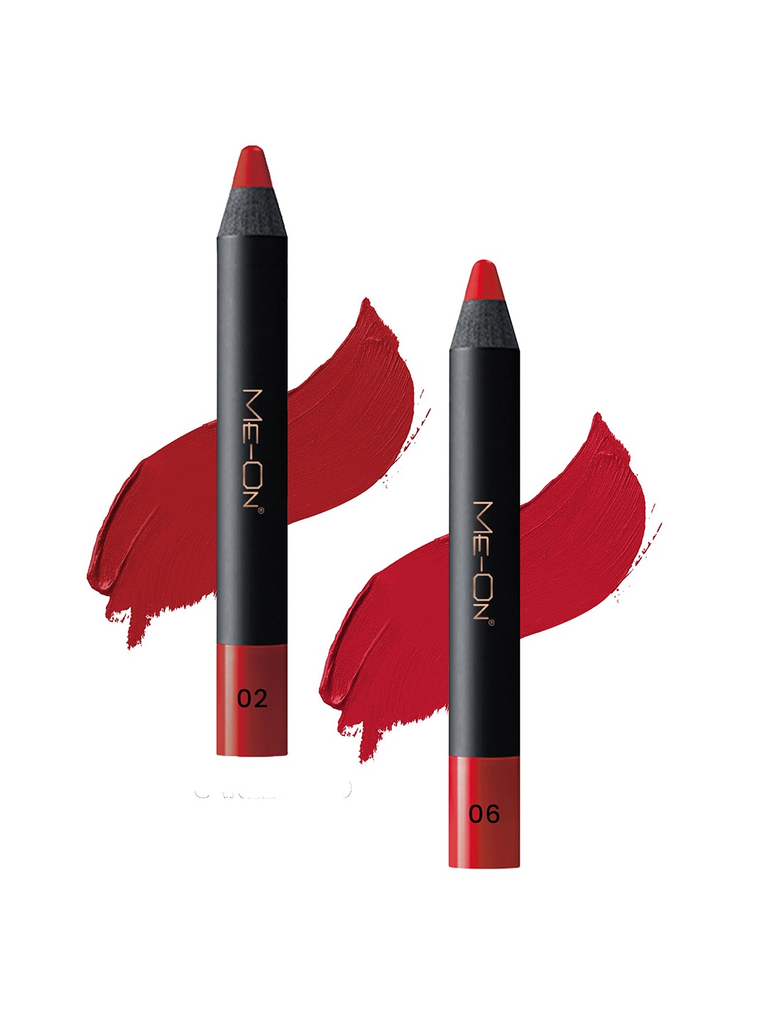 ME-ON 2-Pcs Photoface Long-Lasting Lip Crayon - Shade 02 & 06, Red