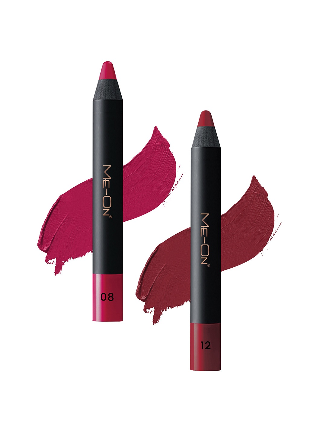 

ME-ON 2-Pcs Photoface Long-Lasting Lip Crayon - Shade 08 & 12, Pink