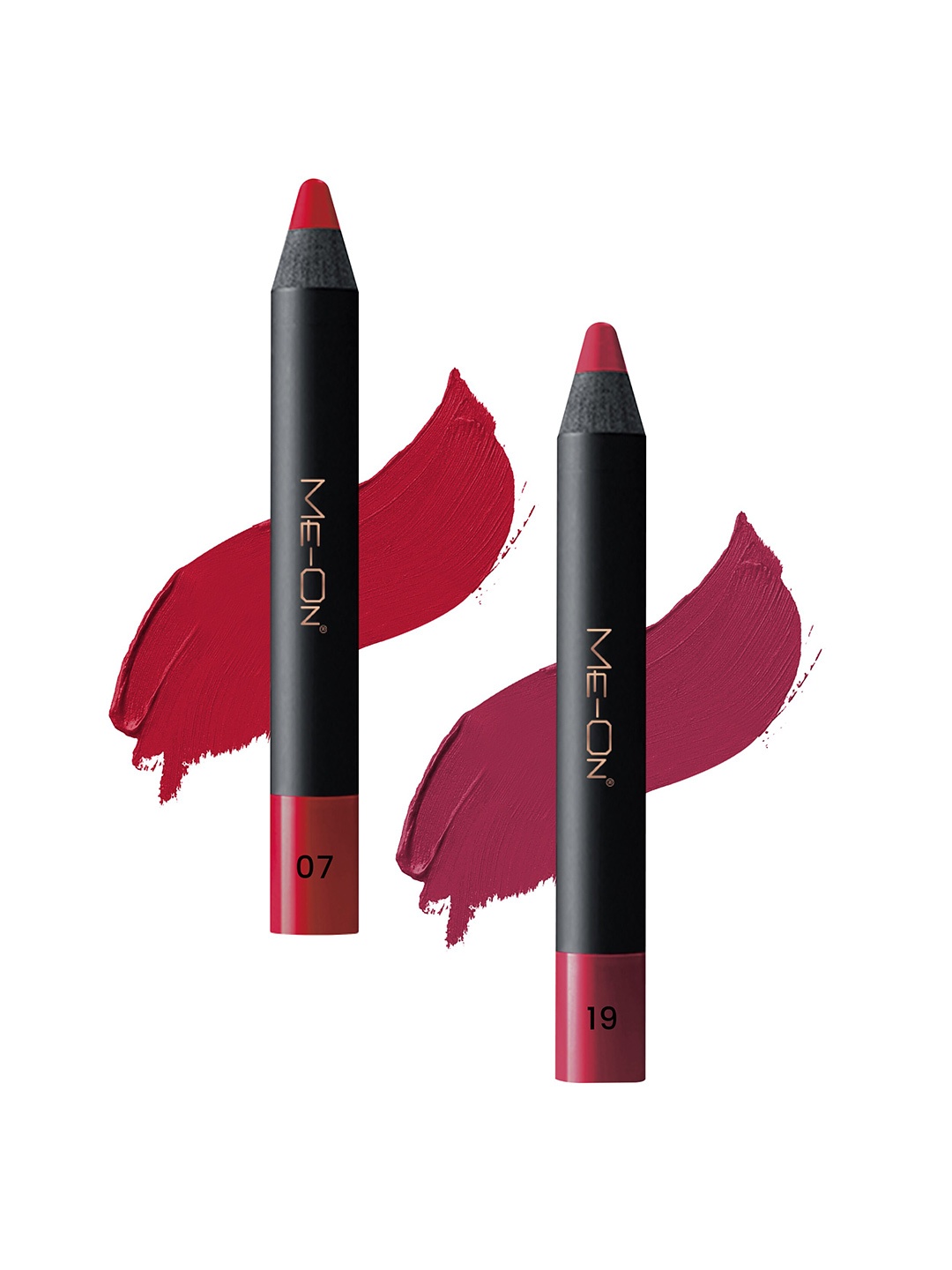 

ME-ON 2-Pcs Photoface Long-Lasting Lip Crayon - Shade 07 & 19, Red