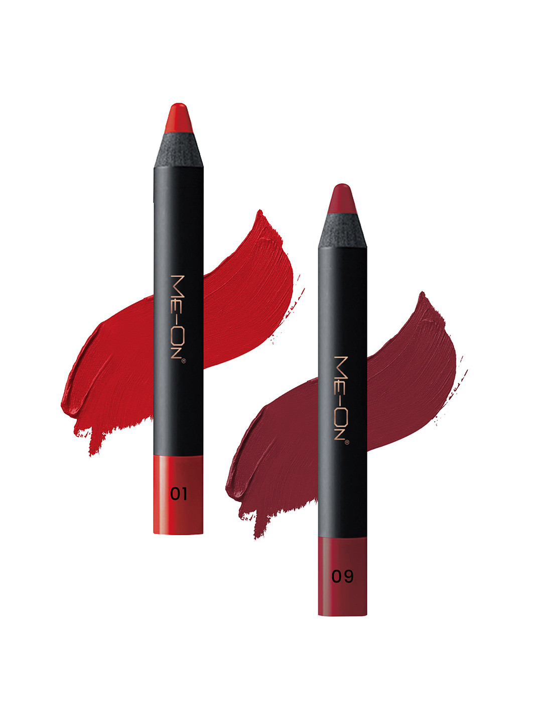 

ME-ON Photoface Set Of 2 Non Transfer Lip Crayon Lipstick 3.6g Each - Shades 01 & 09, Red