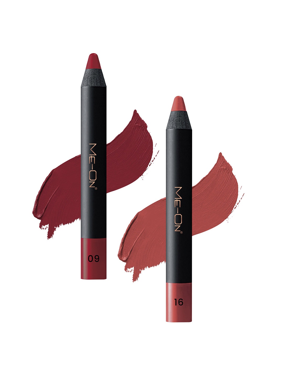 

ME-ON Photoface Set Of 2 Non Transfer Lip Crayon Lipstick 3.6g Each - Shades 09 & 16, Burgundy