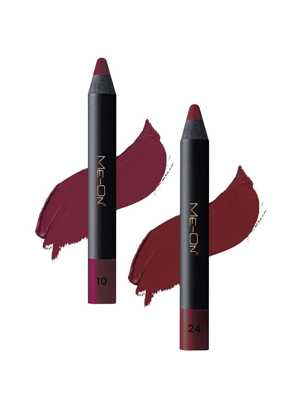 

ME-ON 2-Pcs Photoface Long-Lasting Lip Crayon - Shade 10 & 24, Brown