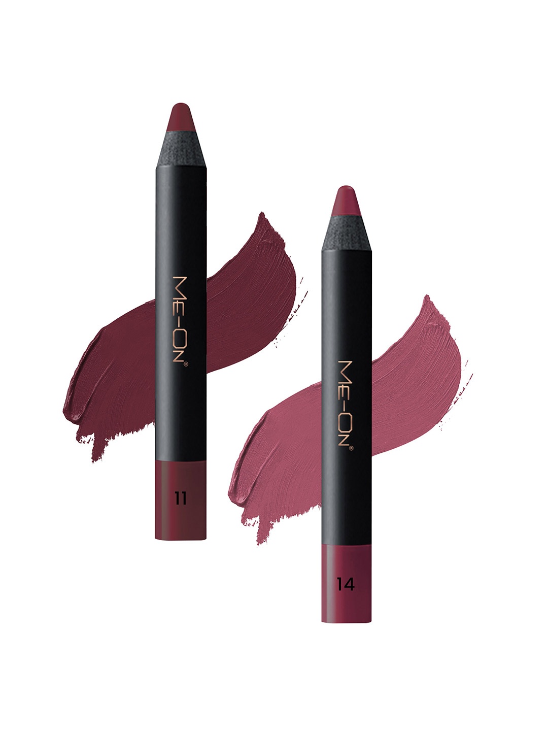 

ME-ON Photoface Set Of 2 Non Transfer Lip Crayon Lipstick 3.6g Each - Shades 11 & 14, Burgundy