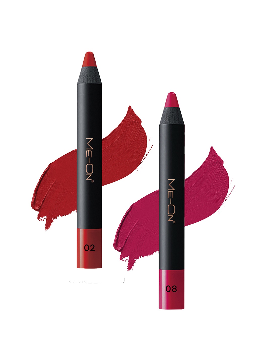 ME-ON Photoface 2-Pcs Long Lasting Lip Crayon - 3.6g Each - Shade 02-08, Multi