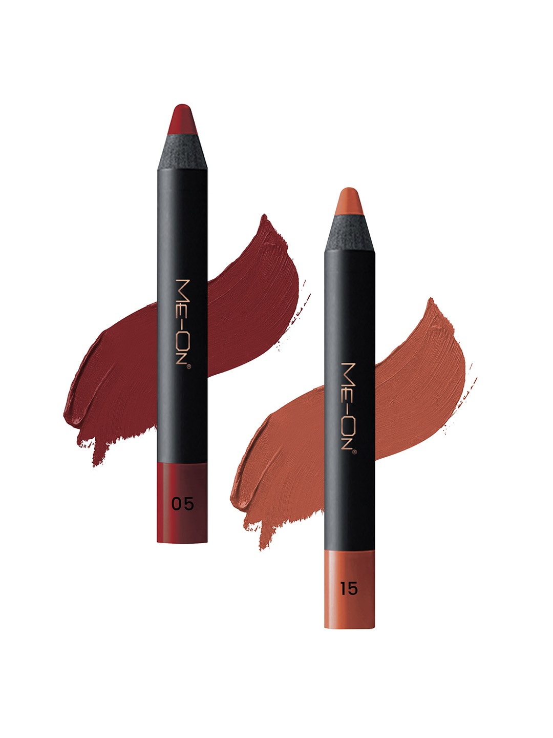

ME-ON Photoface Set Of 2 Non Transfer Lip Crayon Lipstick 3.6g Each - Shades 05 & 15, Burgundy
