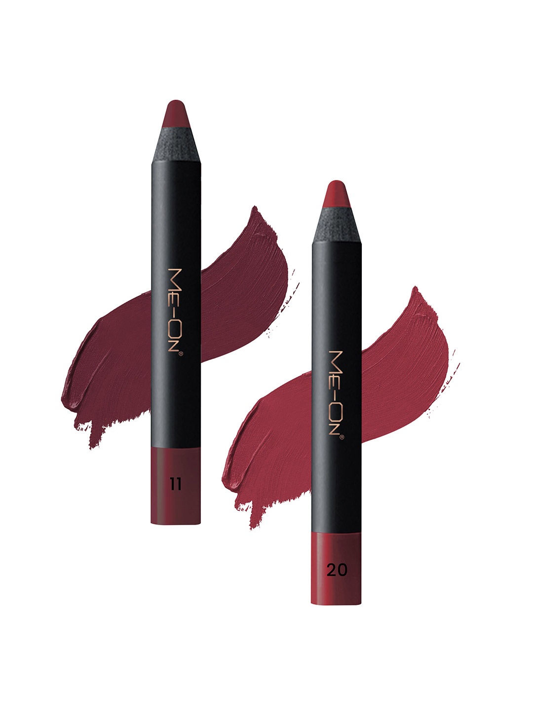 

ME-ON 2-Pcs Photoface Long-Lasting Lip Crayon - Shade 11 & 20, Red