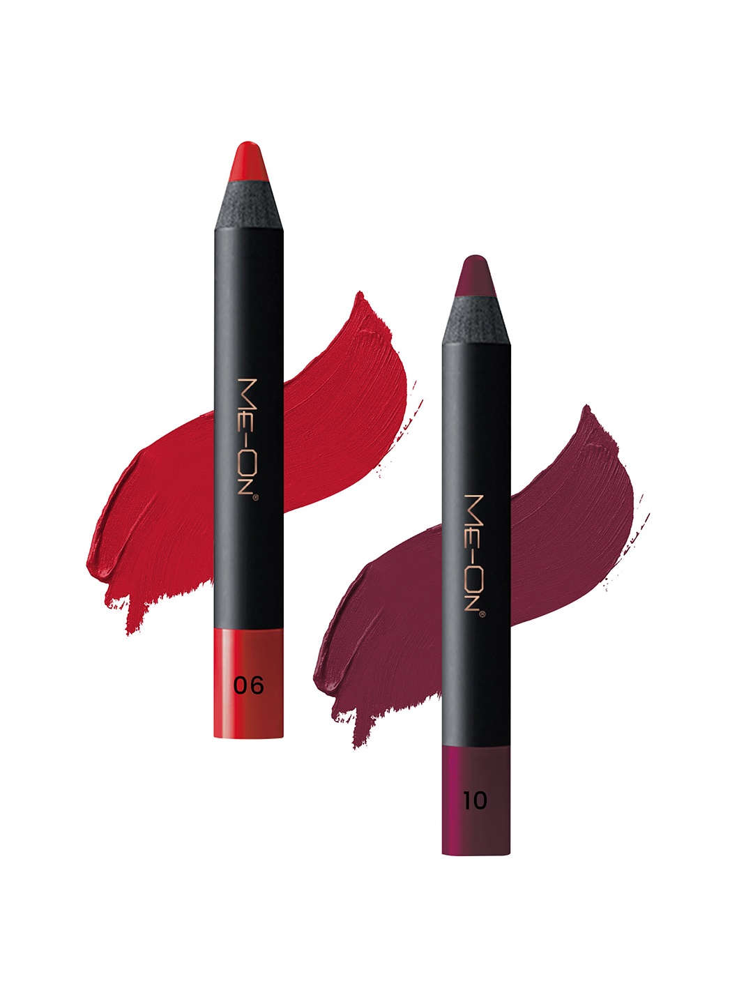 ME-ON 2-Pcs Photoface Long-Lasting Lip Crayon - Shade 06 & 10, Red