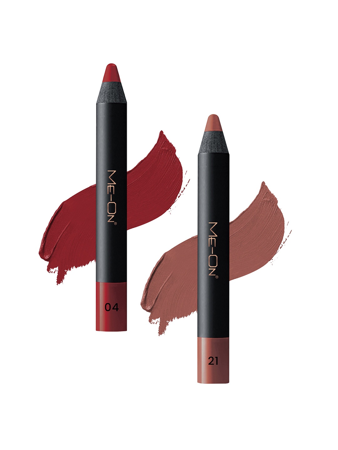 

ME-ON Set of 2 Photoface Long Lasting Matte Finish Lip Crayon - Shade 04 & 21, Maroon