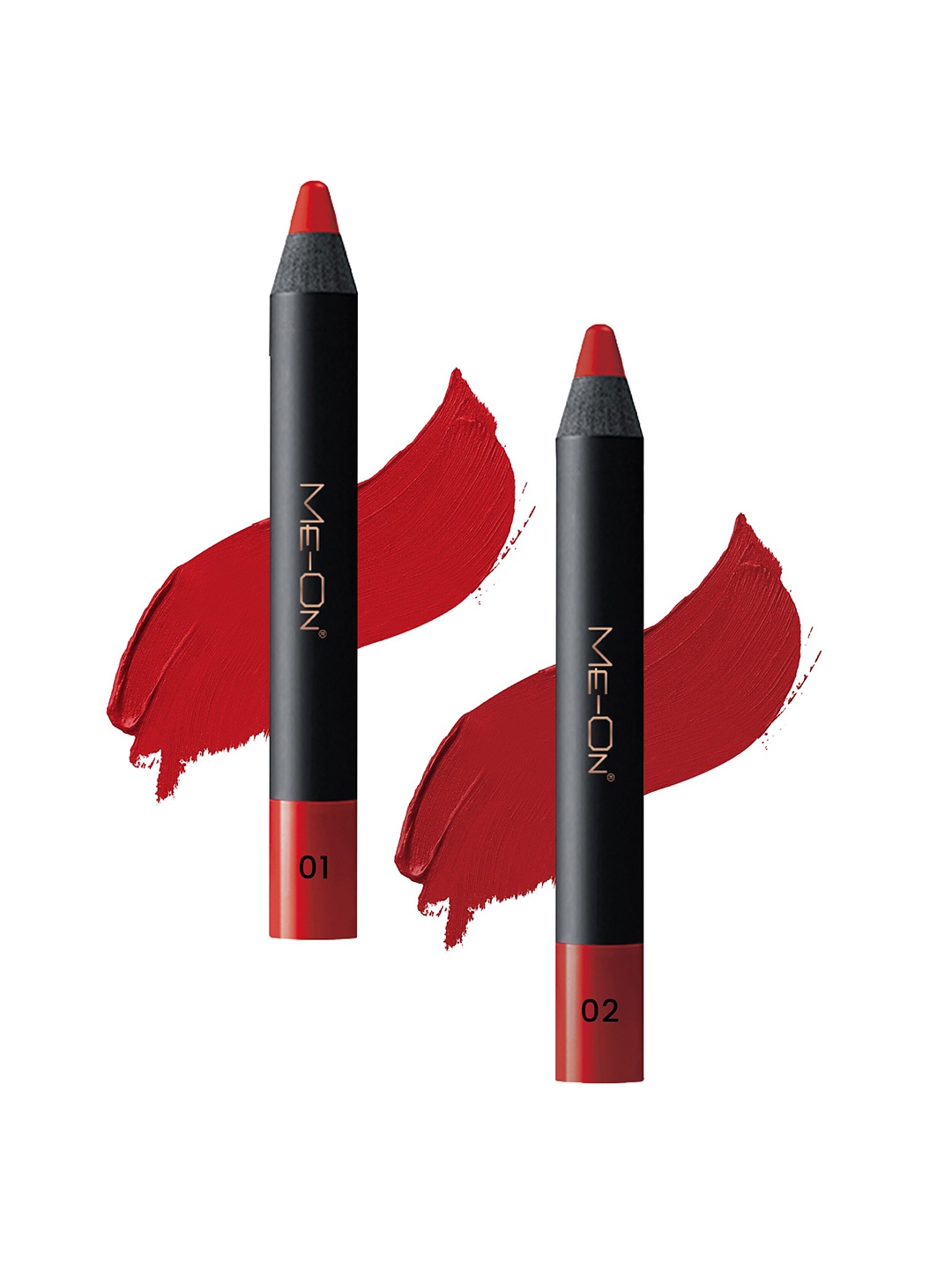 

ME-ON Set of 2 Photoface Long Lasting Matte Finish Lip Crayon - Shade 01 & 02, Red