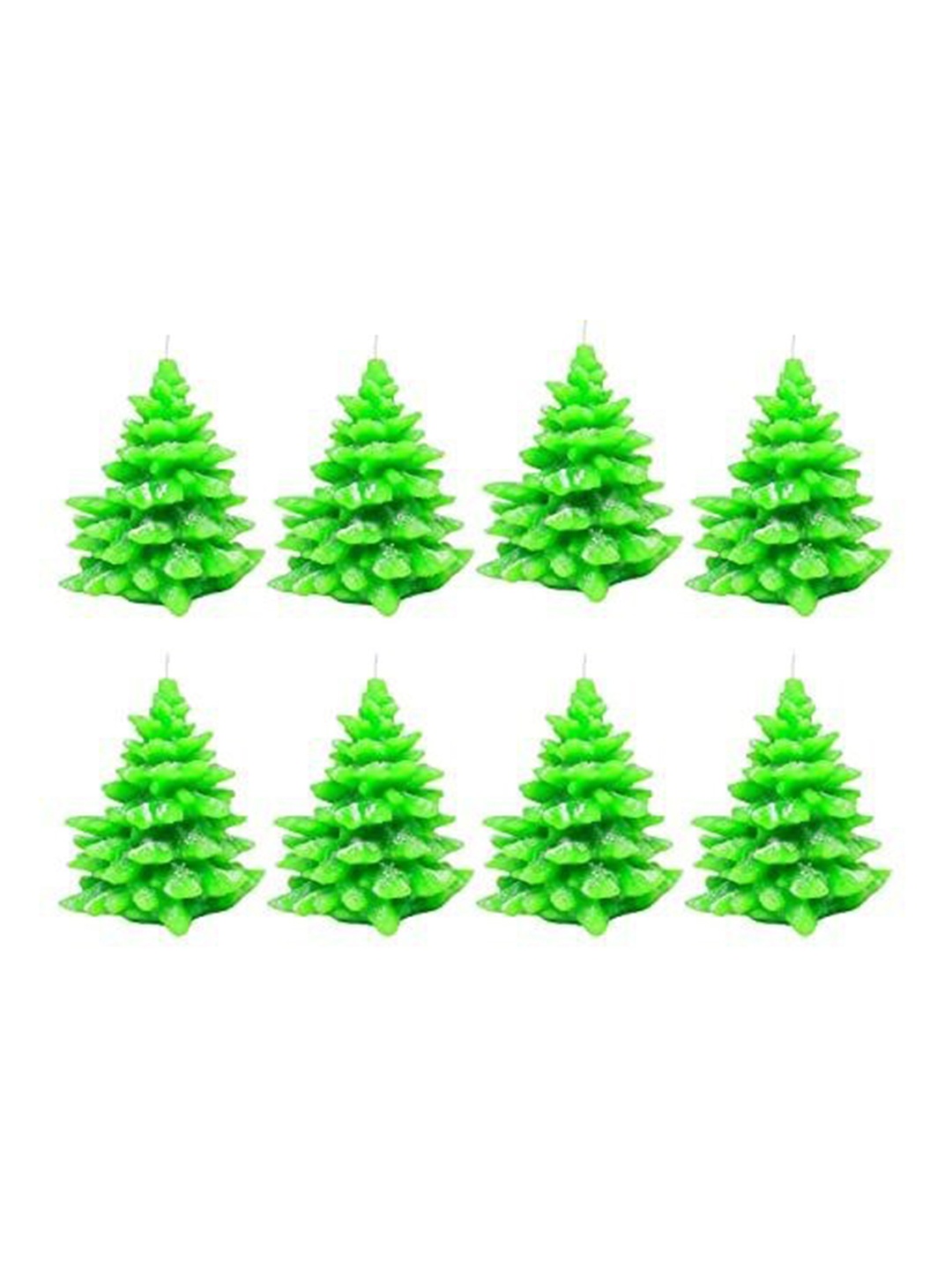 

Sitara Crafts Green 8 Pieces Tree Shape Candles