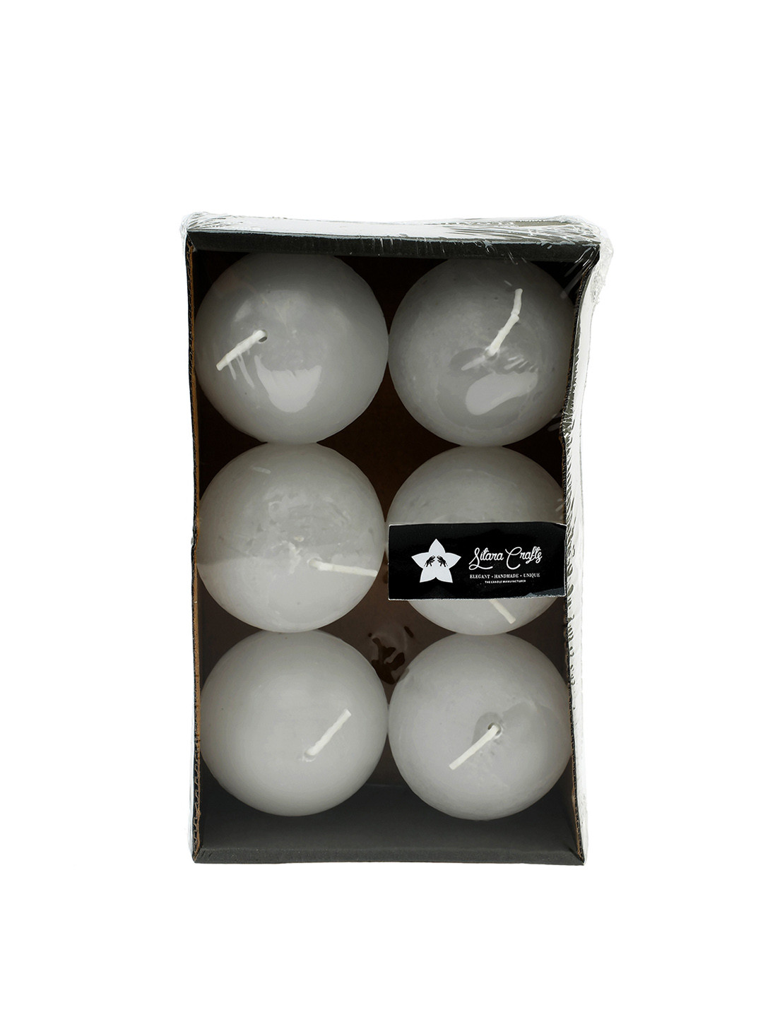 

Sitara Crafts White 6 Pieces Round Shape Candles