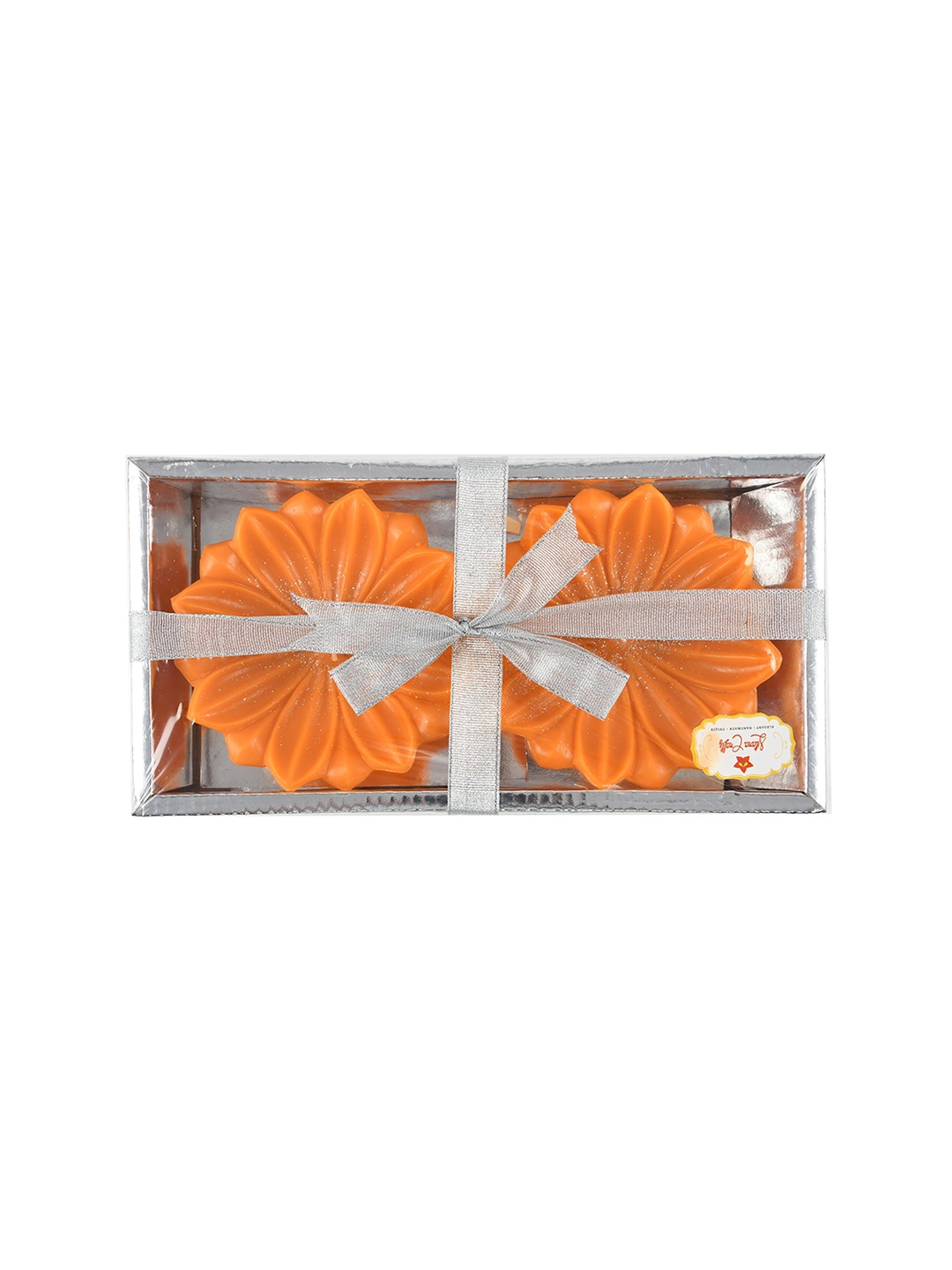 

Sitara Crafts Orange 2 Pieces Sunflower Shape Candles