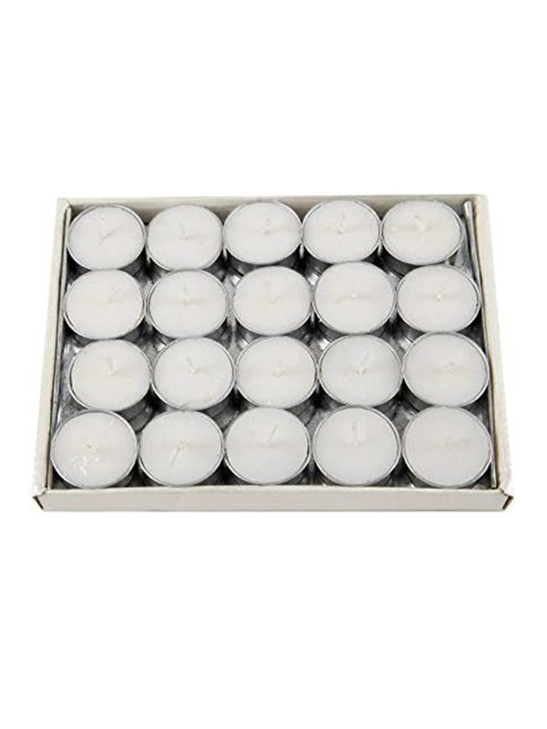 

Sitara Crafts White 20 Pieces Tealight Pure Wax Candles