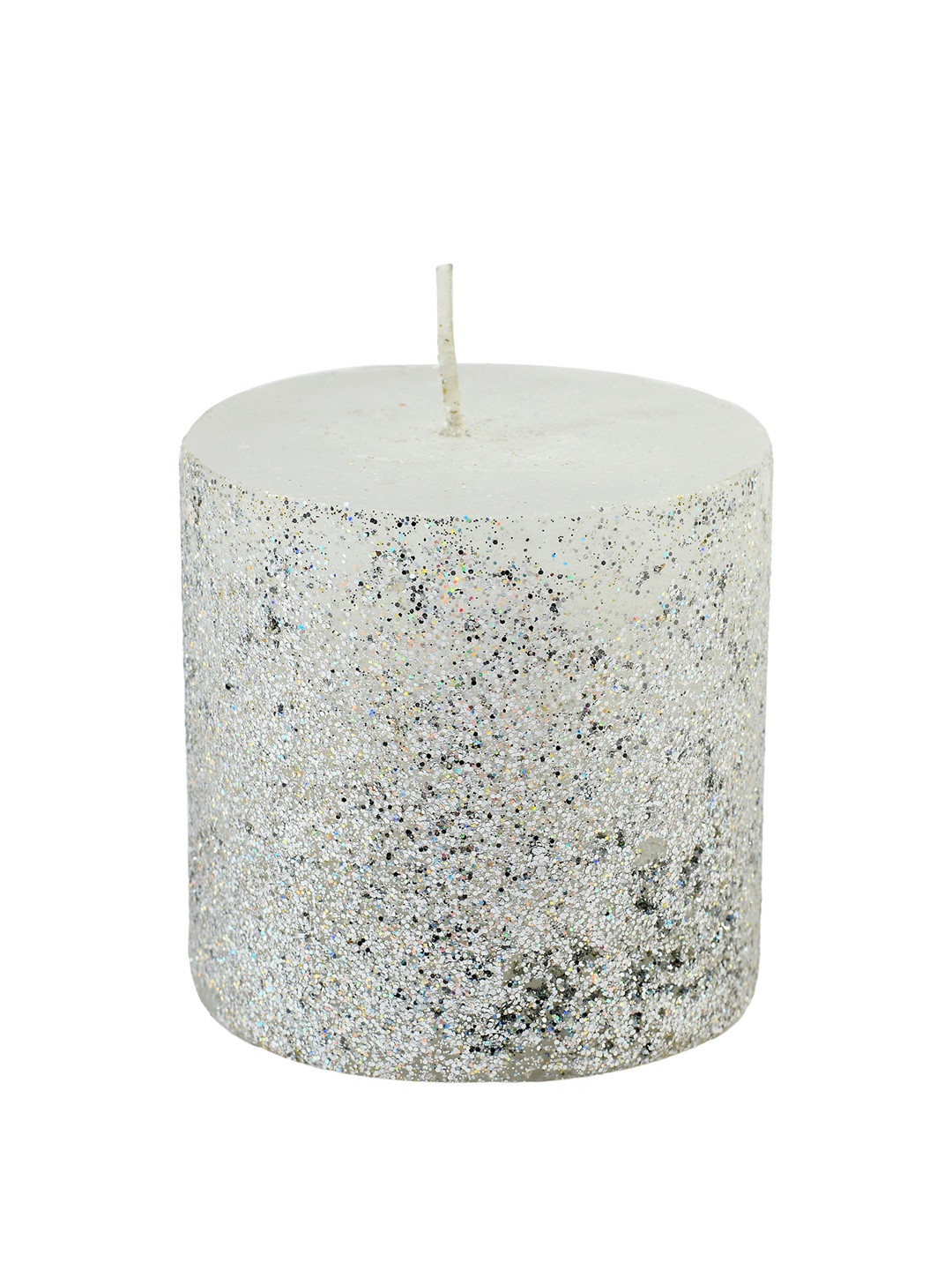 

Sitara Crafts Silver Toned Sparkel Finish Candle
