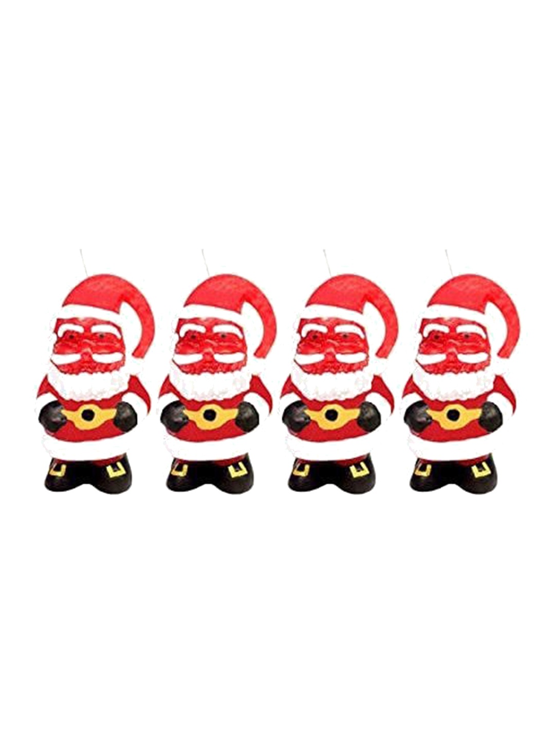 

Sitara Crafts Red & White 4 Pieces Wax Santa Claus Candles