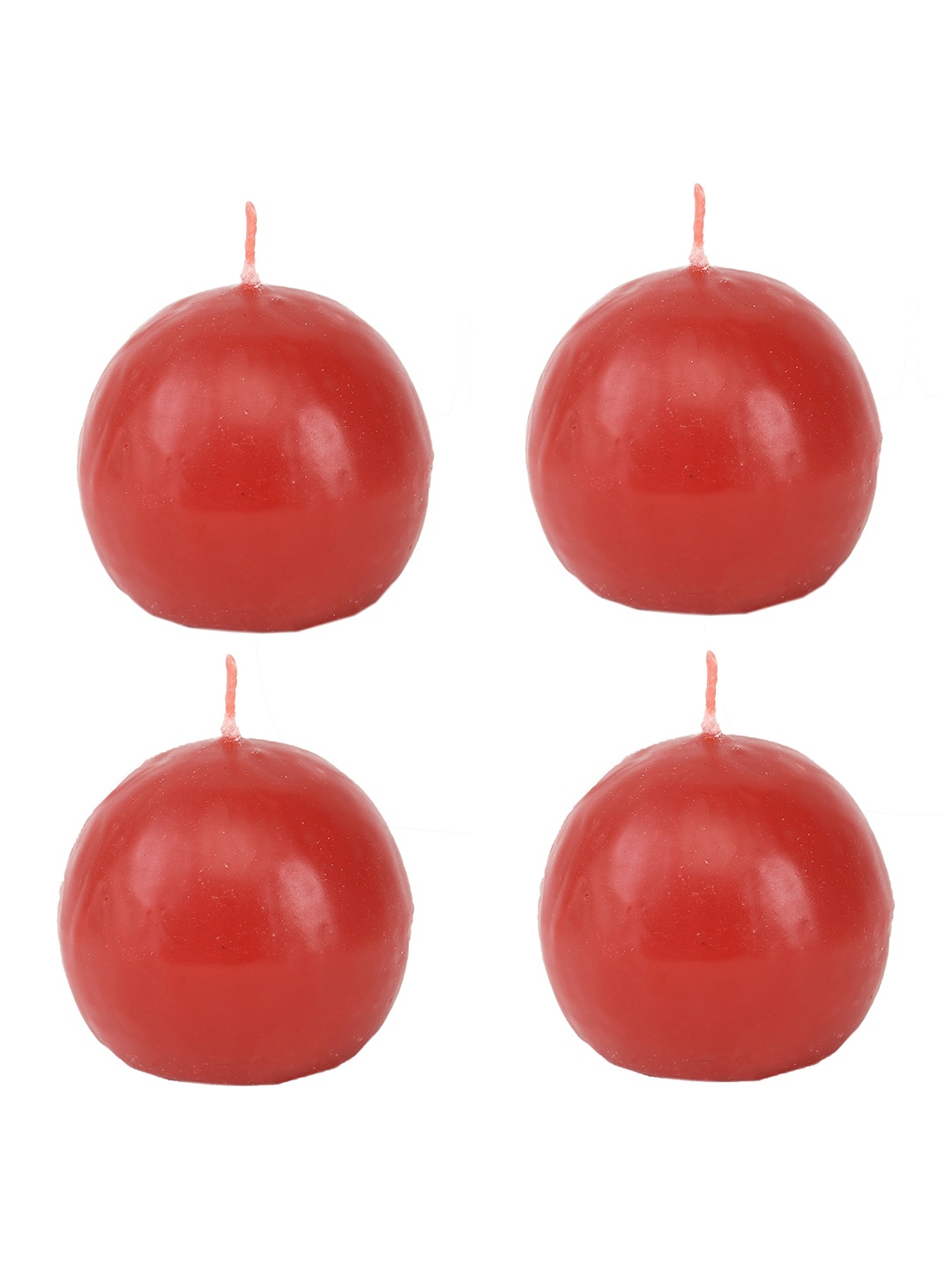 

Sitara Crafts Red 4 Pieces Spherecal Shaped Candles