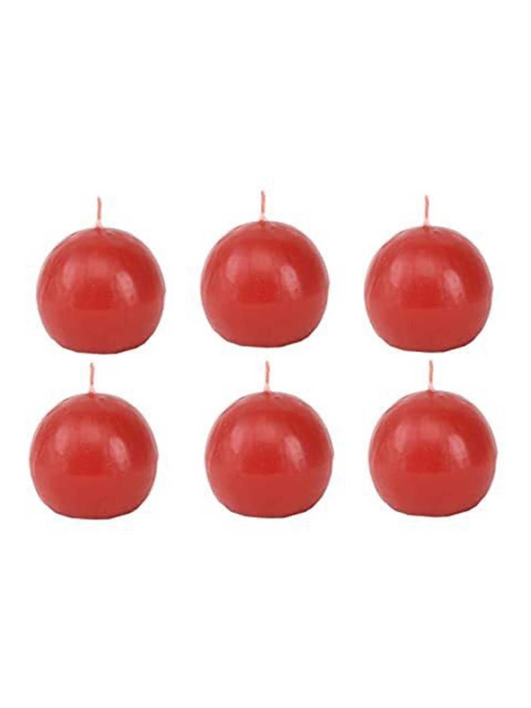 

Sitara Crafts Red 6 Pieces Round-Shaped Wax Candles