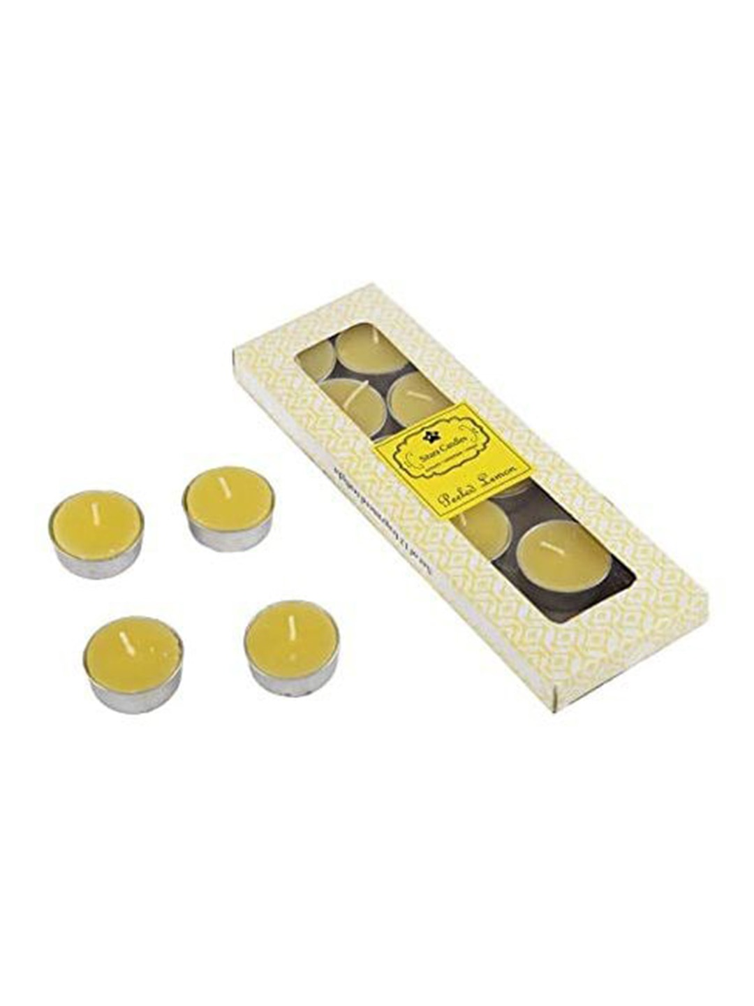 

Sitara Crafts Yellow & Silver Toned 12 Pieces Scented Tea Light Candles