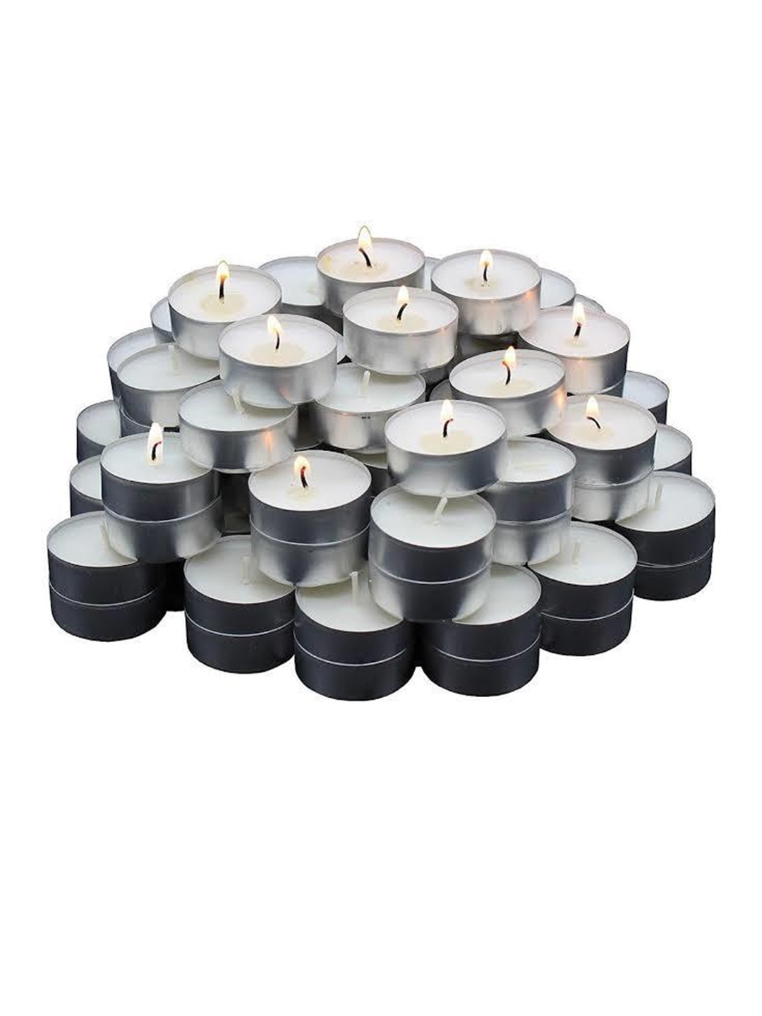 

Sitara Crafts White & Silver Toned 500 Pieces Tea Light Candles