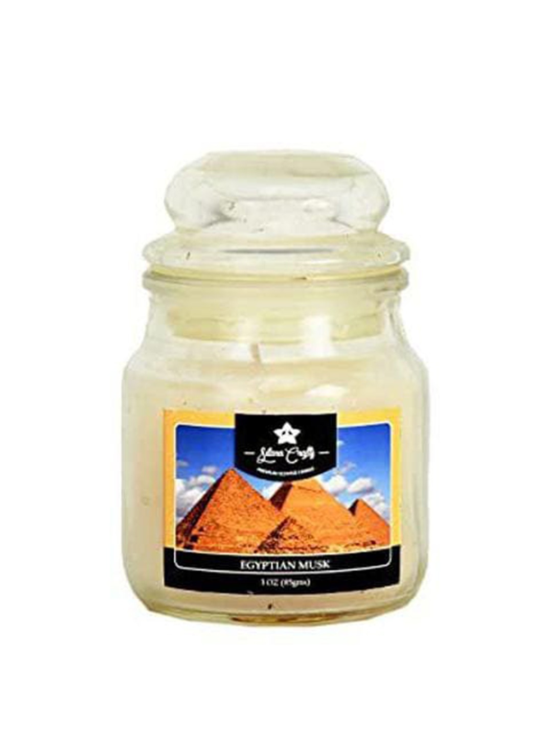 

Sitara Crafts White Egyptian Musk Fragrance Jar Candle