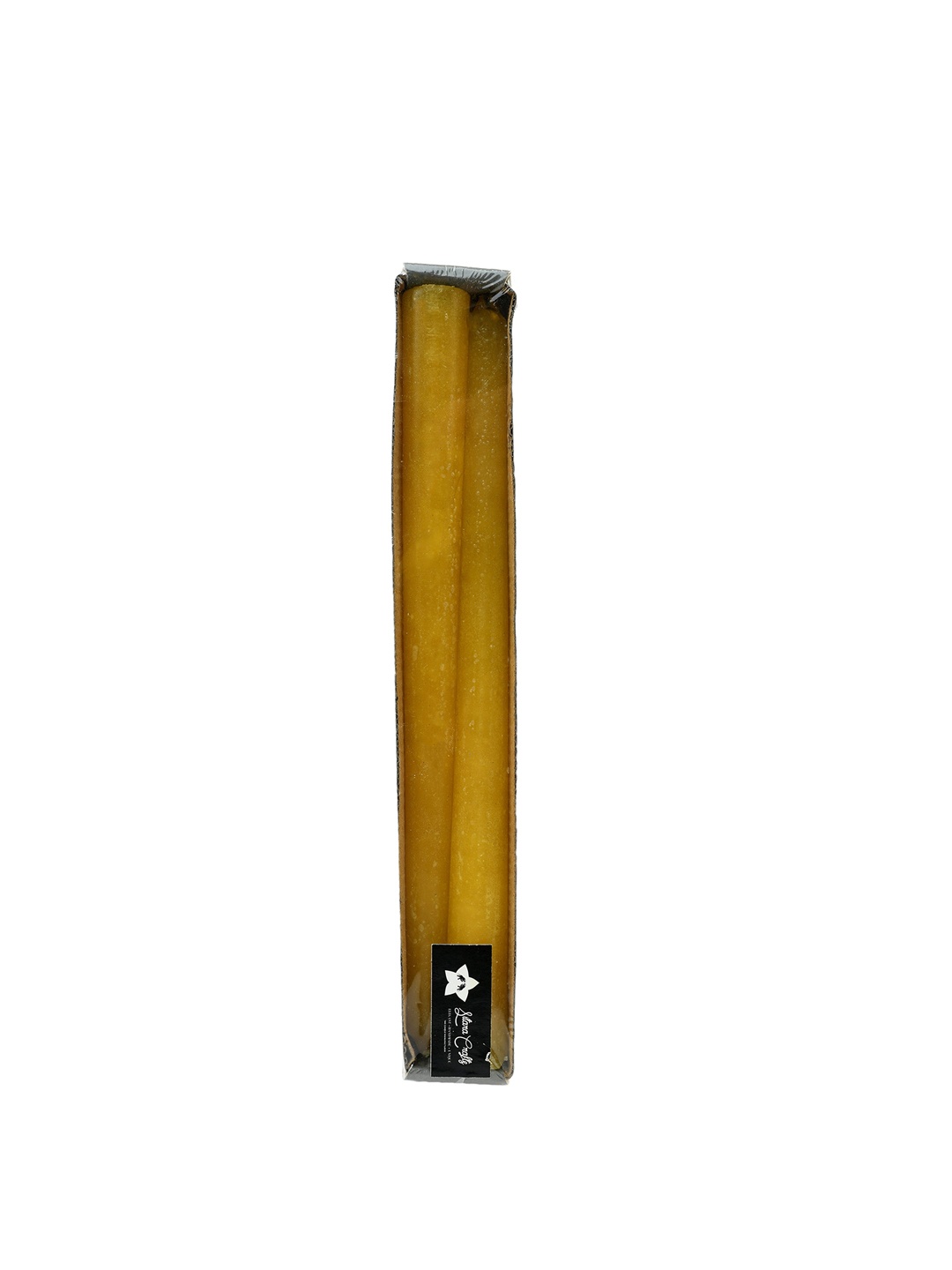 

Sitara Crafts Long Houseold Yellow 2 Pieces Taper Wax Candles