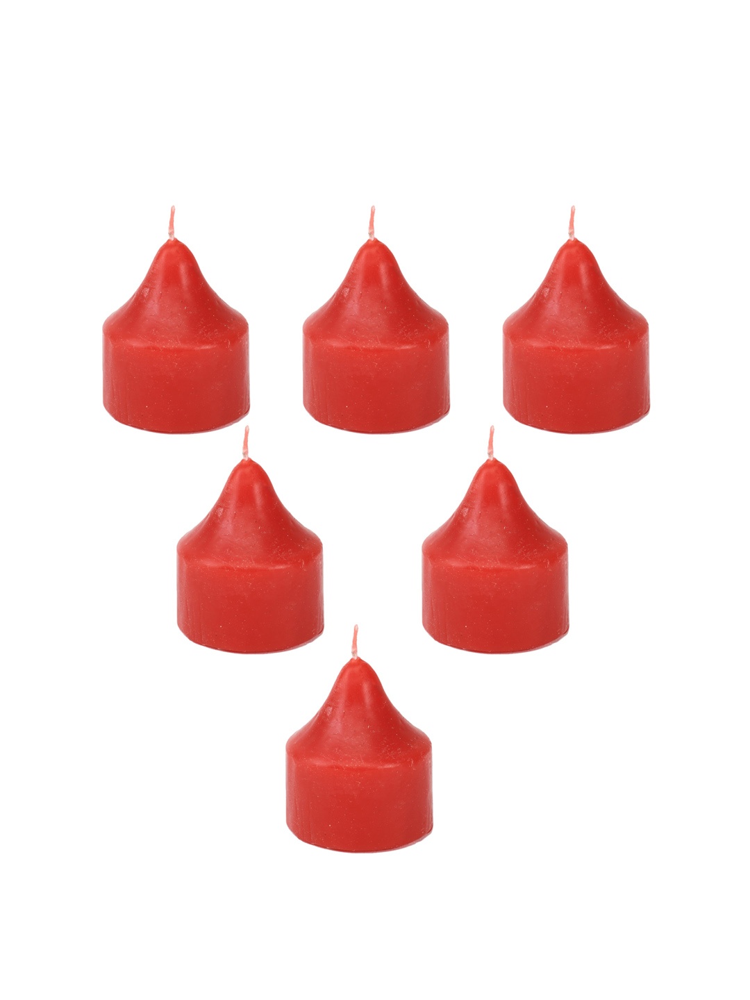 

Sitara Crafts Red 6 pieces Jar Candles