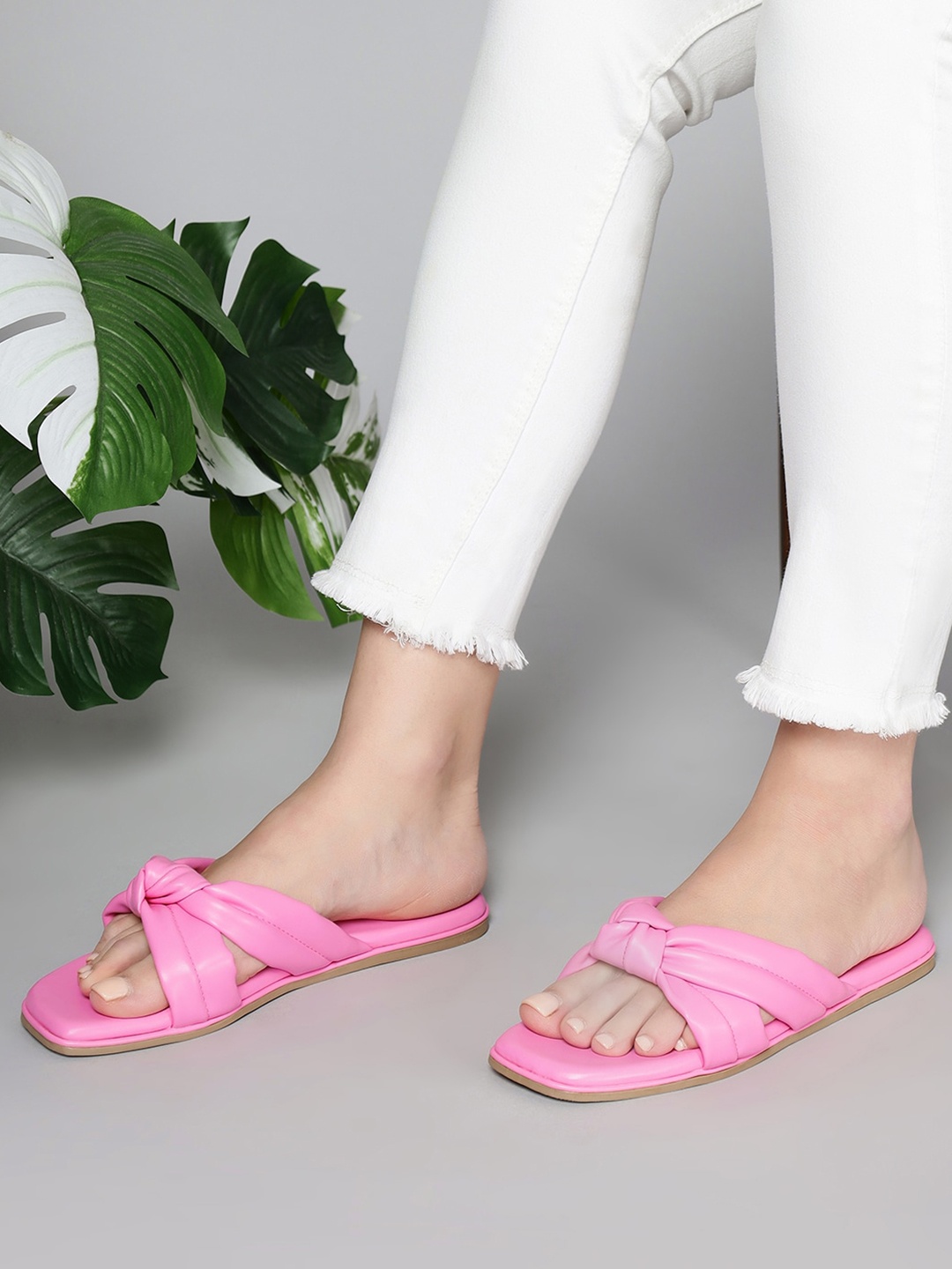 

T.ELEVEN Open Toe Flats, Pink