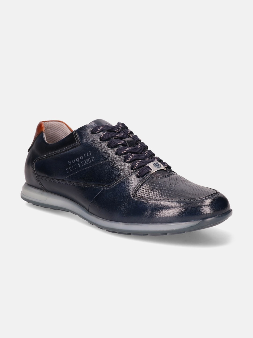 

Bugatti Thorello Men Textured Leather Sneakers, Navy blue