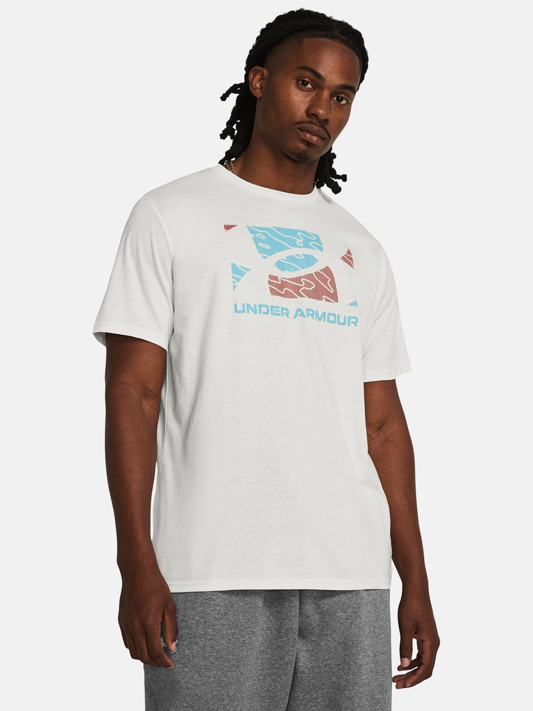 

UNDER ARMOUR Brand Logo Printed Fast-Drying Loose-Fit OD Tilt T-shirt, White