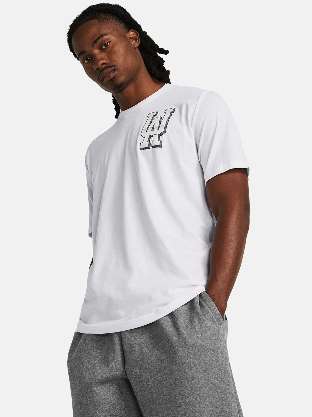 

UNDER ARMOUR Printed Chrome Short Sleeve T-shirt, White