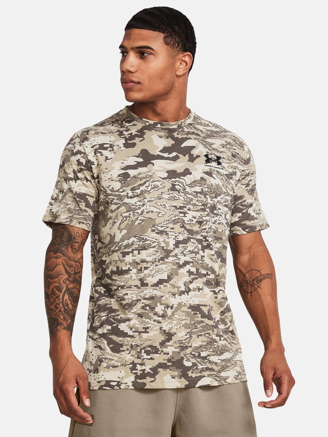 

UNDER ARMOUR Camouflage Printed Fast-Drying Loose-Fit ABC Camo T-shirt, Brown