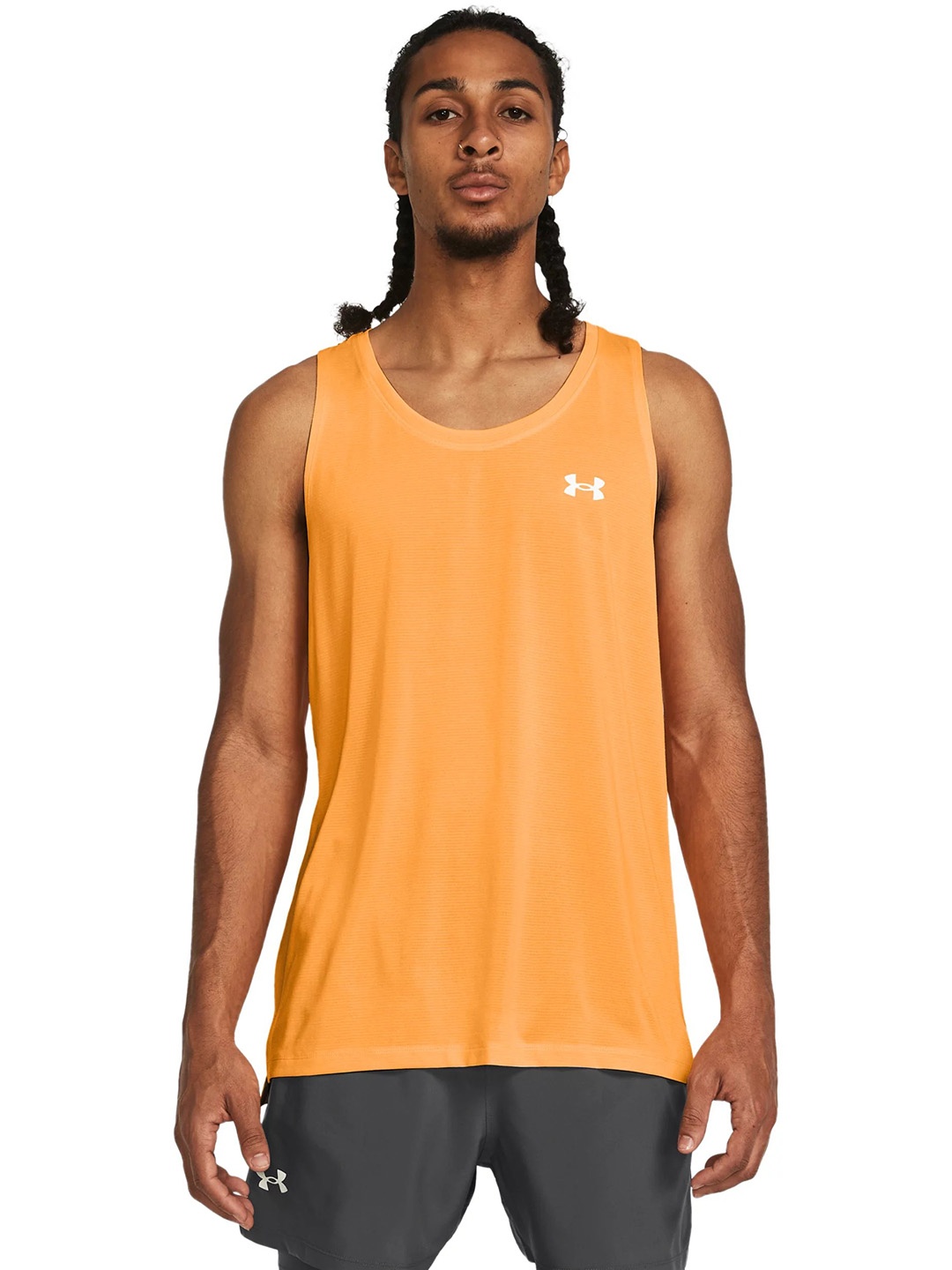 

UNDER ARMOUR Striped Slim Fit Running T-shirt, Orange
