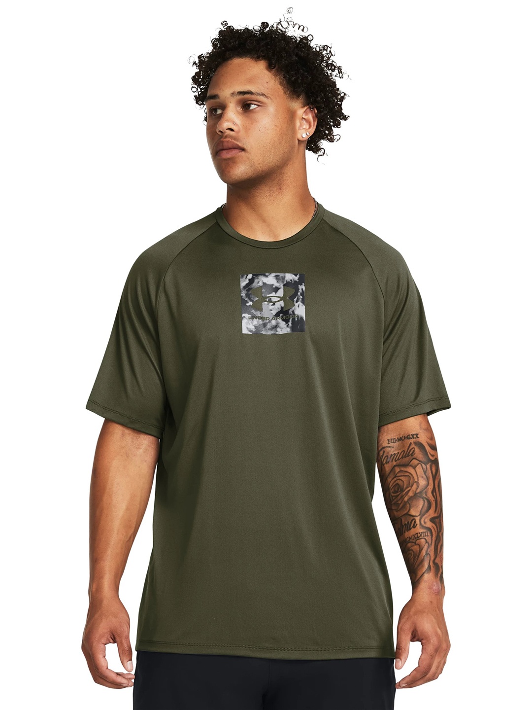 

UNDER ARMOUR Tech Print Fill Short Sleeves Printed Training T-shirt, Green