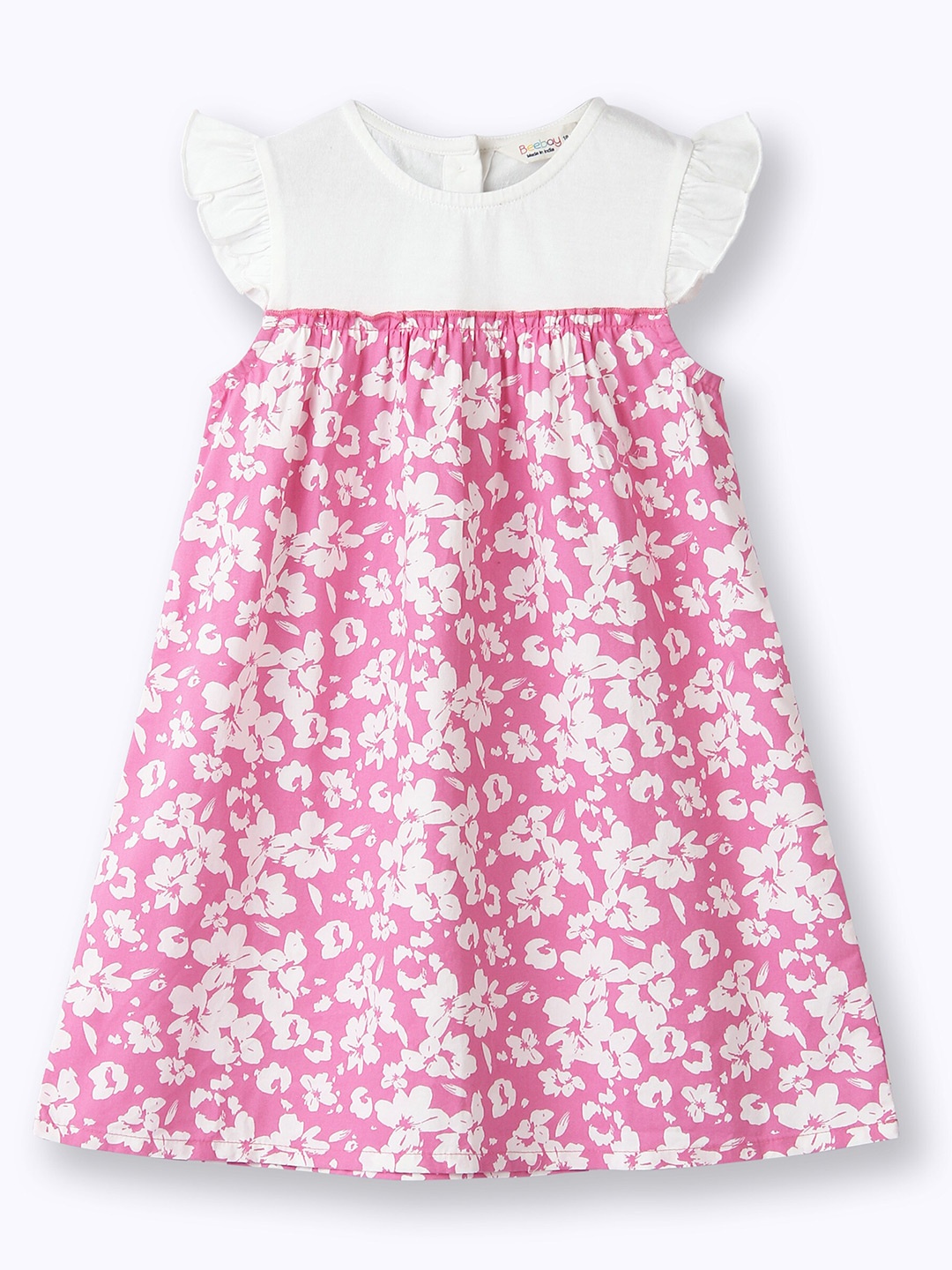 

Beebay Girls Floral Printed Empire Waist Dress, Pink