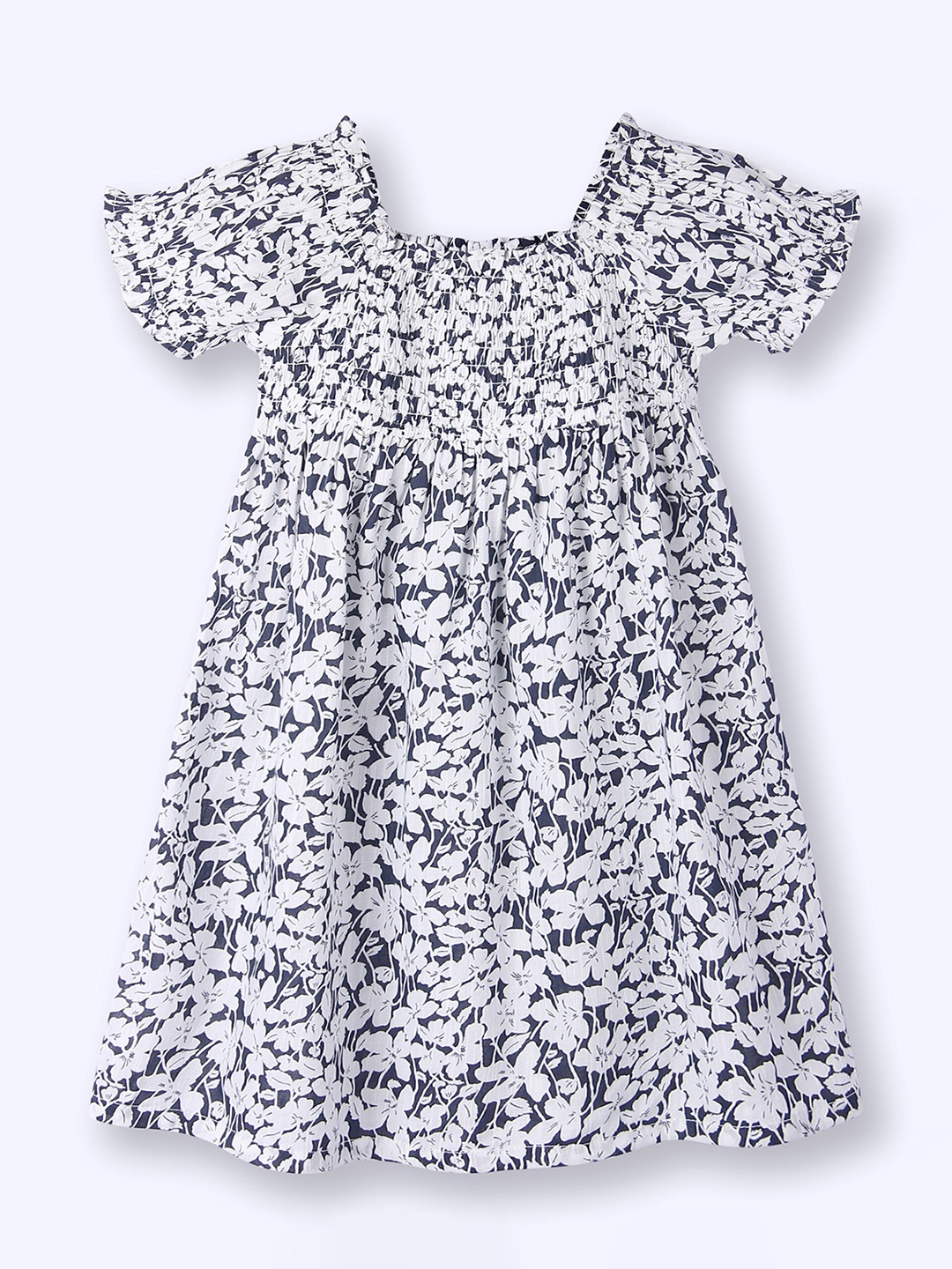 

Beebay Floral Print Peasant Dress, Navy blue