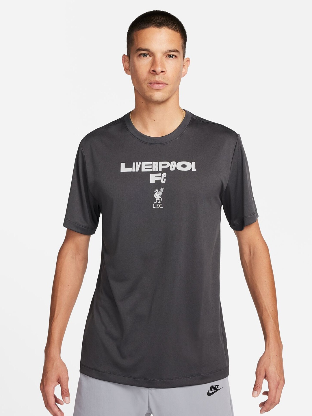 

Nike Club Amrica Printed Round Neck Football T-Shirt, Grey