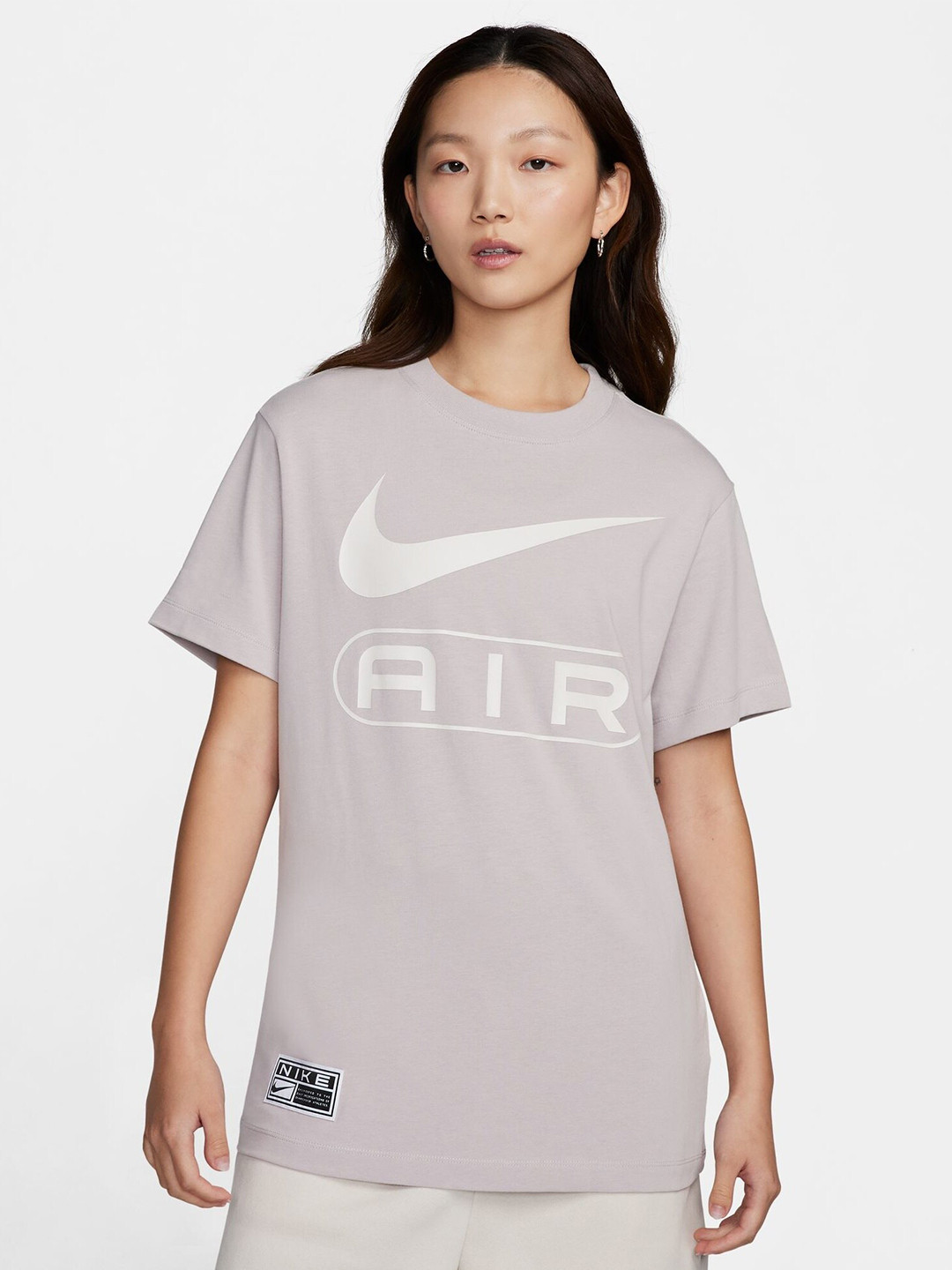 

Nike Air Graphic Printed Loose-Fit Pure Cotton T-Shirt, Grey