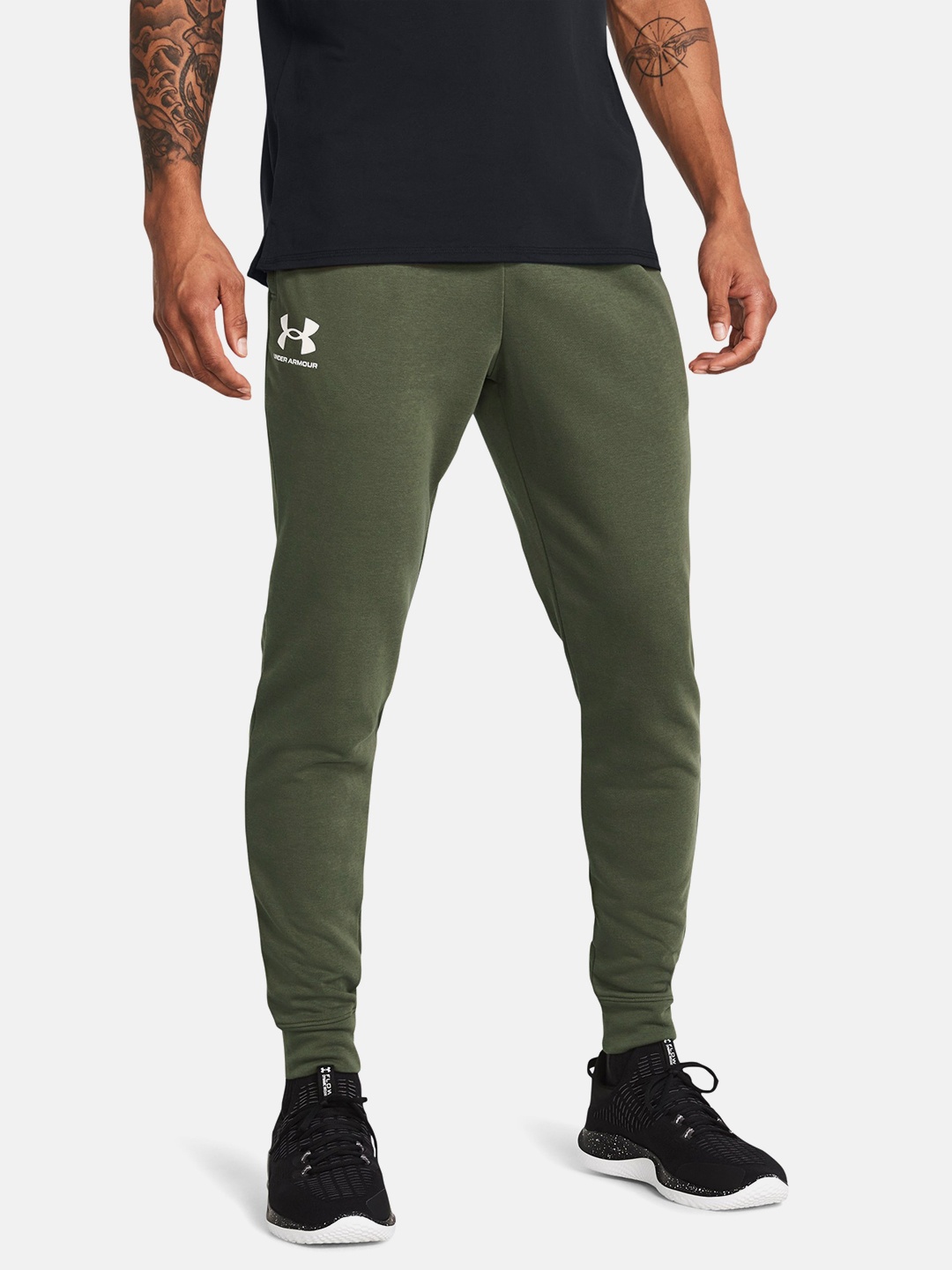 

UNDER ARMOUR Rival Terry Slim Fit Training Joggers, Green