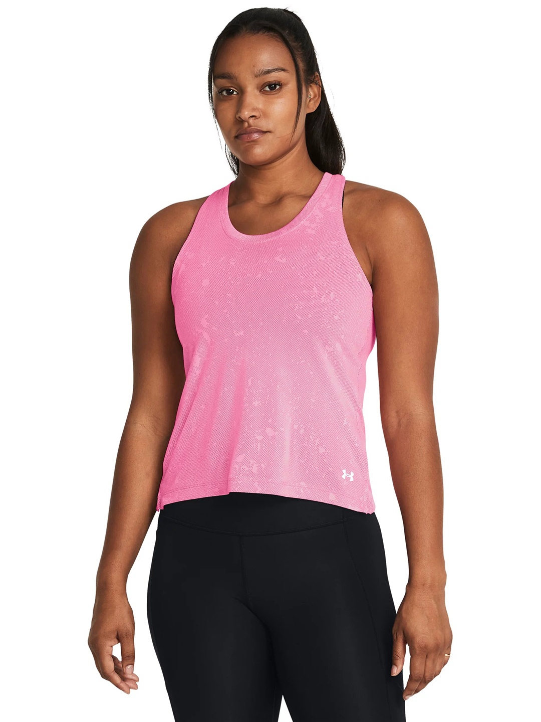 

UNDER ARMOUR Launch Splatter Singlet Tank Top, Pink