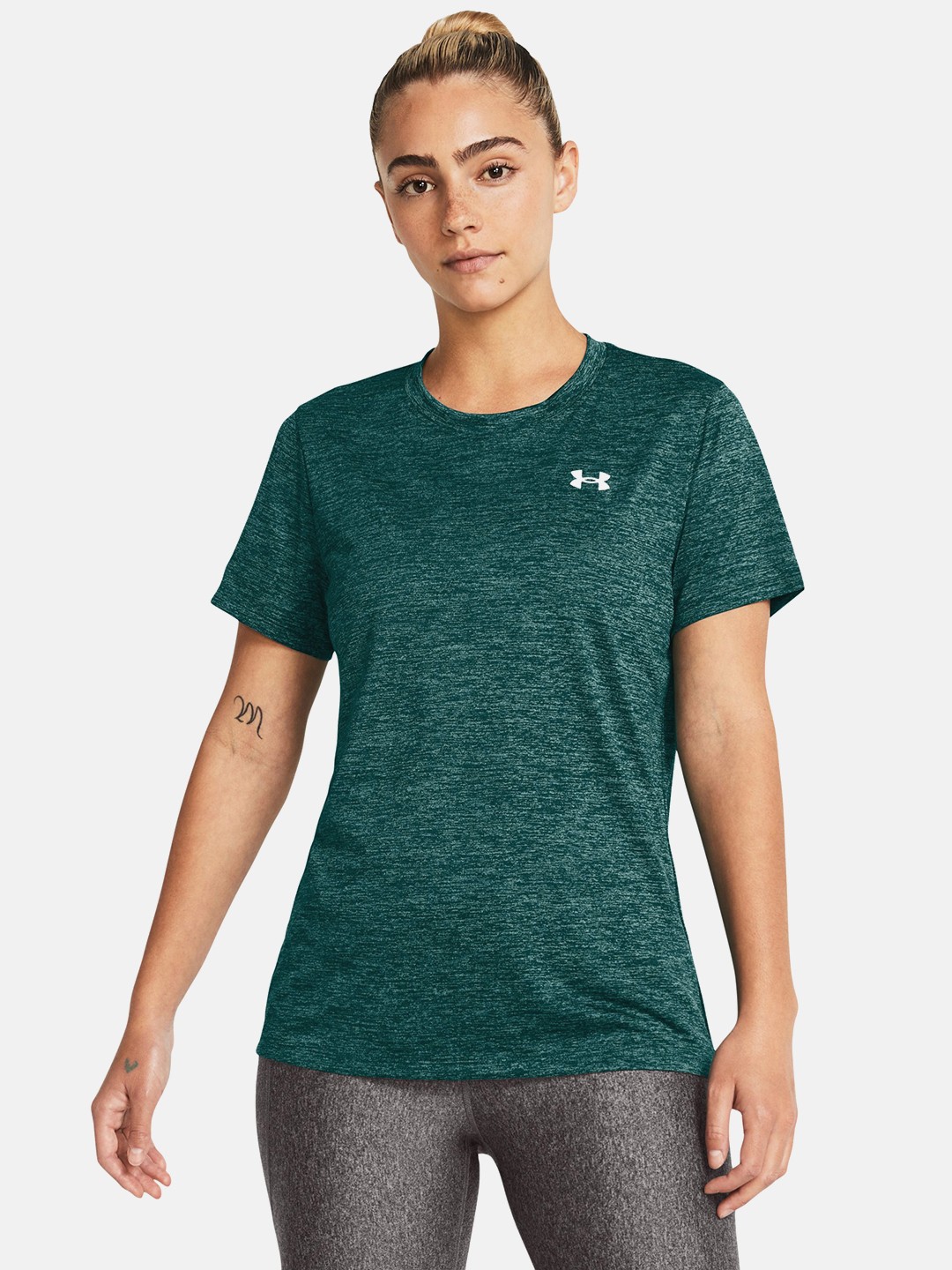 

UNDER ARMOUR Brand Logo Printed Detail Fast-Drying Loose Fit Tech T-shirt, Green