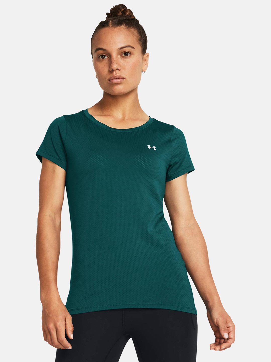 

UNDER ARMOUR Brand Logo Printed Detail Slim Fit Heat Gear T-shirt, Teal
