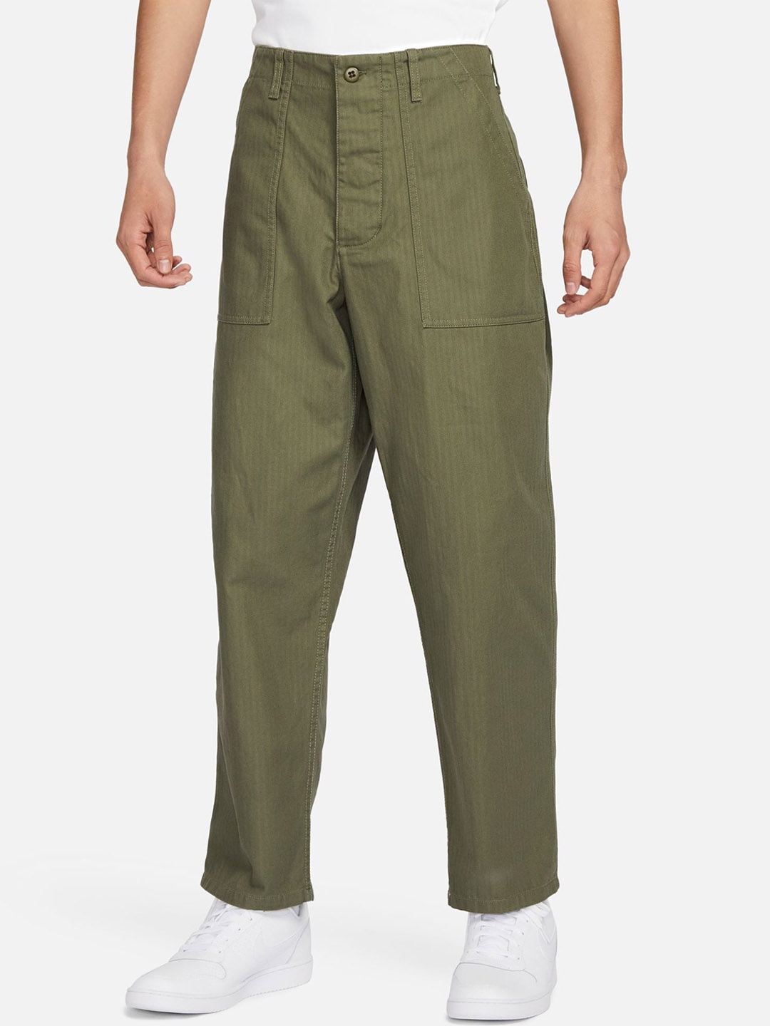 

Nike Life Men Pure Cotton Loose-Fit Fatigue Trousers, Green