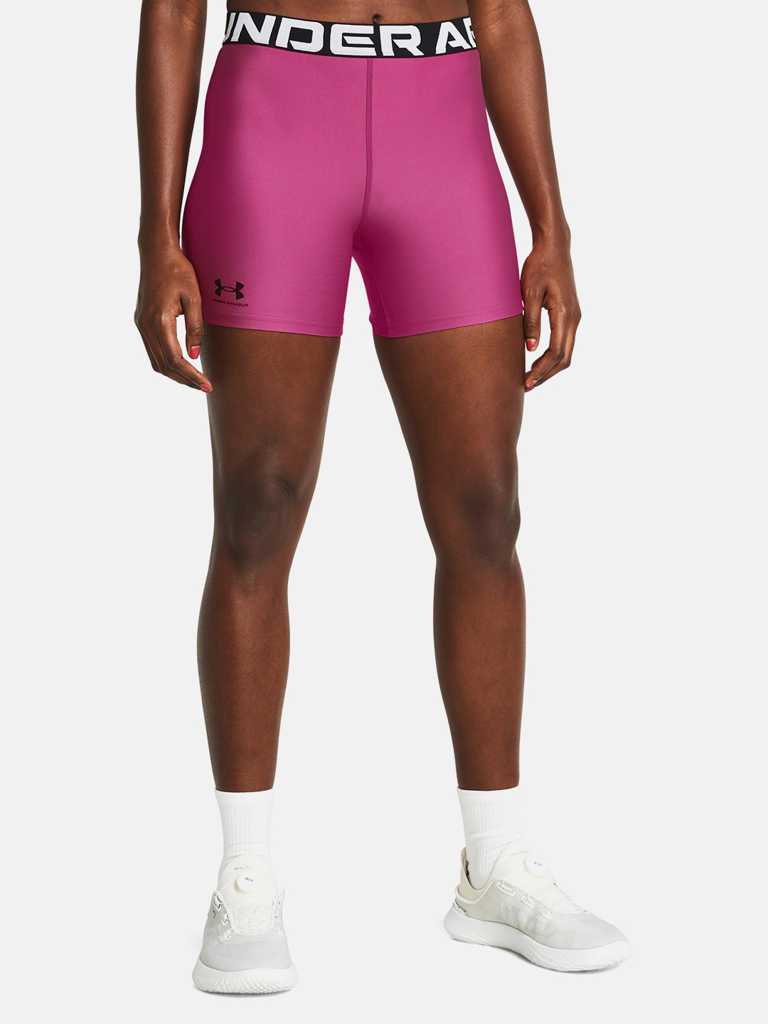 

UNDER ARMOUR Women HeatGear Authentics Middy Slim Fit Training Shorts, Pink