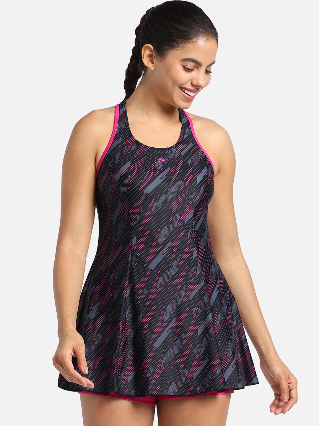 

Speedo Printed Swimdress, Black