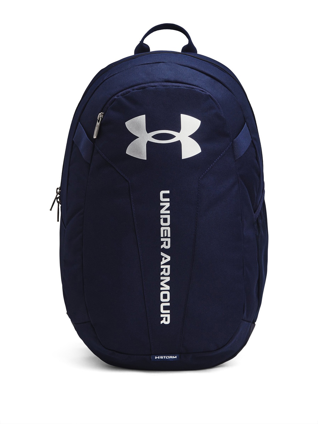 

UNDER ARMOUR Unisex Brand Logo Printed Hustle Lite Water-Repellent Backpack, Navy blue