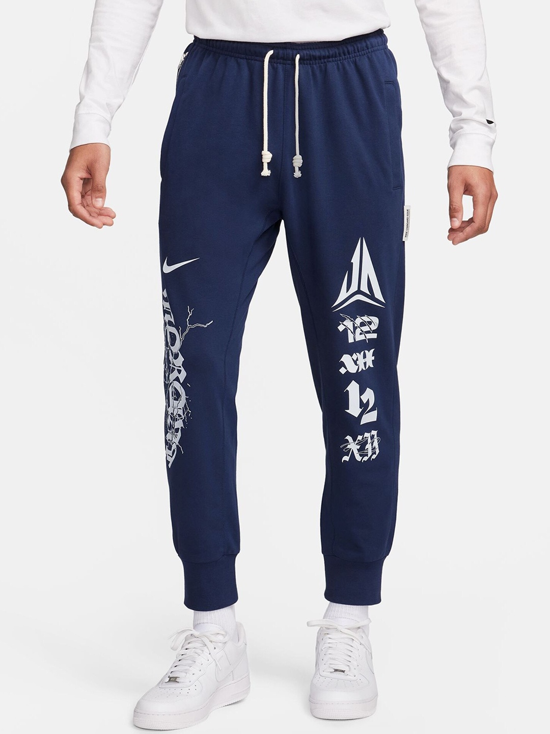 

Nike Ja Standard Issue Men Dri-FIT Basketball Printed Cotton Joggers, Navy blue