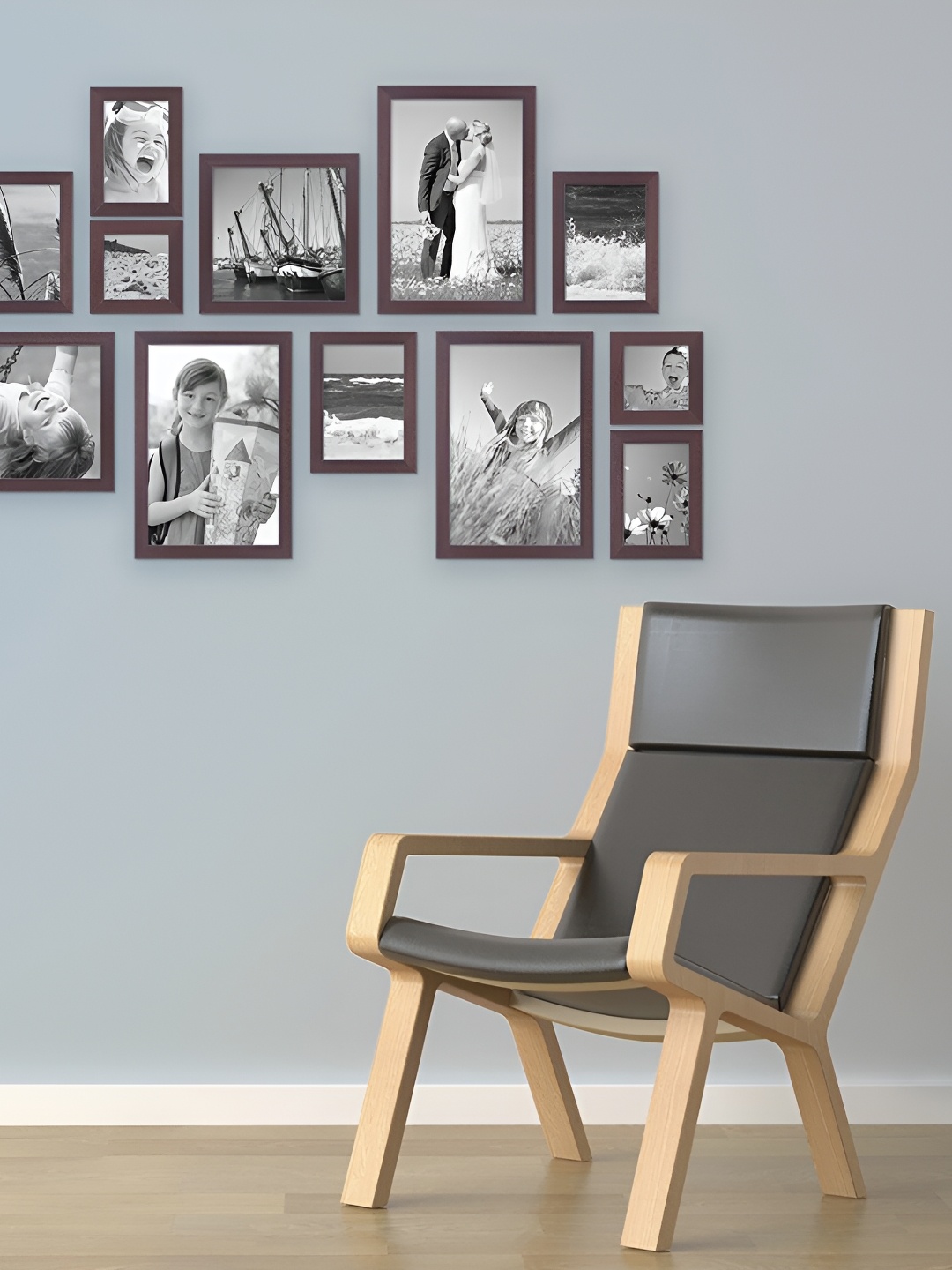 

ArtzFolio Brown 15 Pieces Wooden Wall Photo Frames